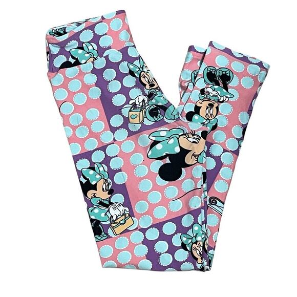 Lularoe Tween Minnie Mouse Leggings Polka Dot Soft Comfy Stretch Disney - Picture 1 of 2